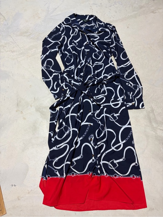 Lauren Ralph Lauren Dresses & Skirts - Lauren Ralph Lauren Navy Chain Print shirt Dress 10